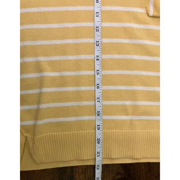 Garnet Hill easy cotton sweater tee striped crewneck sweater - Picture 7 of 8